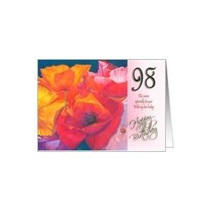  Happy 98th Birthday   Poppies Card: Toys & Games