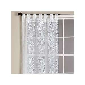  White Mosaic Burnout Curtain