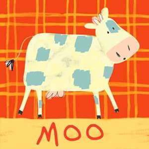  Cow Says Moo Canvas Reproduction: Baby
