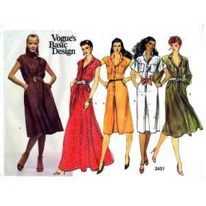  Vogue 2451 Sewing Pattern Womens A line or Flared Dress 