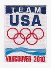 VANCOUVER 2010 WINTER OLYMPICS TEAM USA PATCH RARE