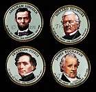 2010 Colorized Set Of President Dollar Coins   P + D Mi