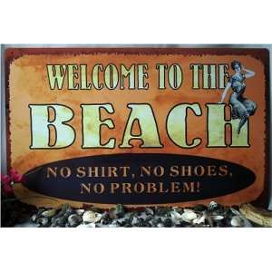  Tin Sign   Welcome to the Beach 