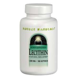  Source Naturals   Lecithin, 1200 mg, 100 softgels: Health 