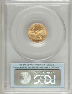 2011 Tenth Ounce $5 Gold Bullion Coin PCGS MS 70 First Strike 25th 