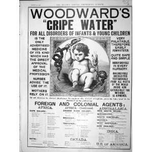  1902 ADVERTISEMENT WOODWARDS GRIPE WATER CHILDREN