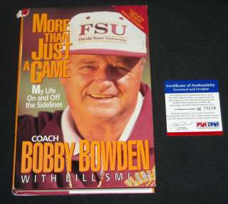Bobby Bowden Signed Book More Than Just a Game PSA/DNA  