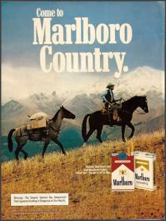 1981 MARLBORO MAN CIGARETTES AD~Cowboy w/ Pack Horse  