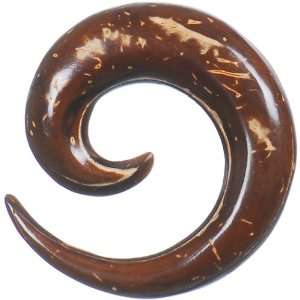  00 Gauge Coconut Wood Spiral Taper Plug: Jewelry