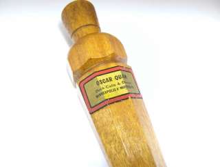 NEW  RARE 1940s OSCAR QUAM MINNESOTA DUCK CALL, MAILING TUBE 