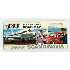   Road Map of Scandinavia 1960s Norway Sweden Finland: Everything Else