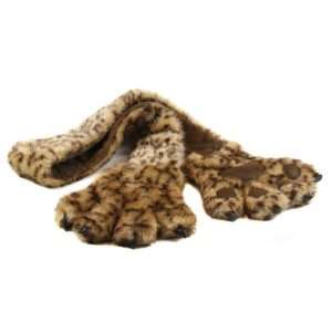  Furry Cheetah Paw Scarf and Glove Combo Cheeta print 