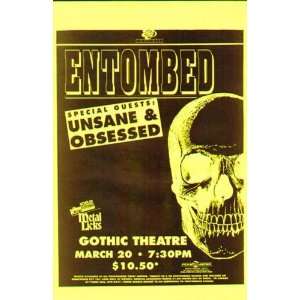  Entombed Unsane Denver Original Concert Poster 1994