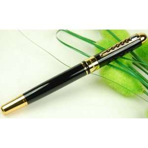  NEW Black Golden Ring Cap Nib M 22 Kgp Fountain Pen with 