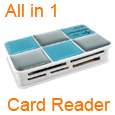 Silver USB 2.0 All in 1 Card Reader SD XD MMC MS SDHC  