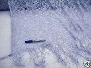 Fabric Fringe Metallic Lace Panel Ice Blue U352  