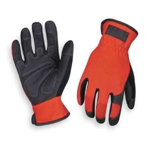Abrasion Resistant Mechanics Gloves Utility Glove,PVC Grip,Red/Blk,M,
