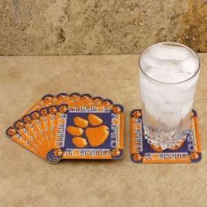   Clemson Tigers 8 Pack Absorbent PaperKraft Coasters: Kitchen & Dining