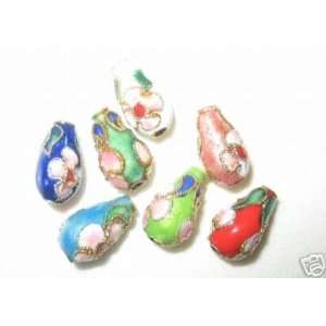  50 7x13mm Handmade Teardrop Mix Cloisonne Beads (S) By 