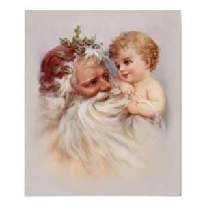  Old World Santa and Cherub Posters