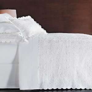 Peacock Alley Scallop Matelasse White Coverlet KING New 
