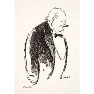  1946 Print Alois Derso Political Cartoon Winston Churchill 