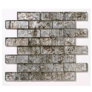   Maple 12 x 12 Inch Accent Bar Mosaic Glass Wall Tile (One Sheet Only