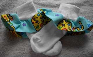 NEW!! WOW WOW WUBBZY RUFFLE trim socks custom  