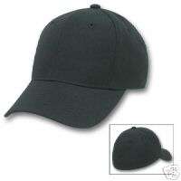 BLACK FITTED SIZE 7 1/8 BASEBALL CAPS HATS CAP HAT  