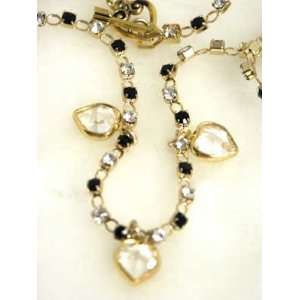   Crystal Heart Pet Necklace   Jet  Size 14 INCHES