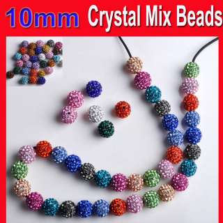 NEW 10mm 60pcs Rhinestone Crystal Rondelle Round Flower Spacer Beads 