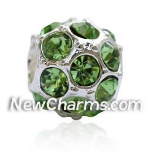   Green Stones European Bead Pandora Style Chamilia Troll Biagi Jewelry