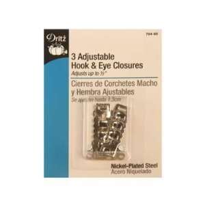   : Adjustable Hook & Eye Closures 1 1/2 3/Pkg Nickel: Everything Else