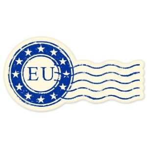 EU European Union travel vinyl window bumper suitcase sticker 3 in x 6 