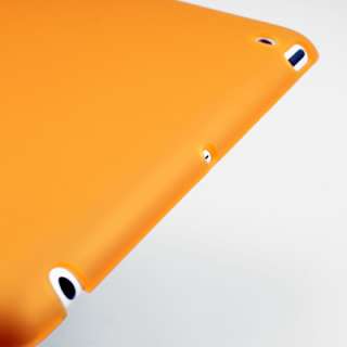 Rubberized See Thru Orange Back Hard Skin Case for iPad 2 work w 