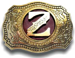 Initial Letter Z Medallion Western Style Belt Buckle Made in the USA 