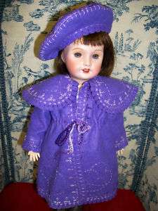 Wool Felt Coat & Beret 4 Rosette 14 Bleuettes sister  