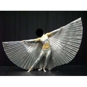   Egyptian Belly Dance Isis Wings Silver Lame 