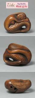 Boxwood Wood Netsuke MERMAID Carving (WN065)  