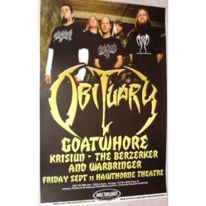  Obituary Poster   2nd Concert Flyer   Goatwhore: Home 