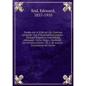   de Amicis  La jeunesse de Cavour Edouard, 1857 1910 Rod Books