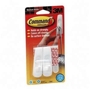 3m Medium Reusable Command Adhesive Strip Hook   2 Hook   3 Lb 