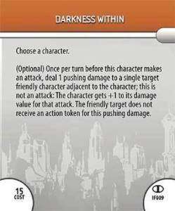 DARKNESS WITHIN f009 Icons HeroClix if009 Feat card  