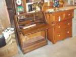 Old Wooden Piano Stool, Cast Iron 3 Legged, Fabric Seat  
