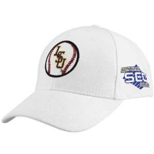  LSU Tigers White Adjustable Baseball Hat: Sports 