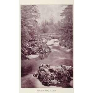  1893 Duotone Print Indian River Kaasda Heen Alaska Buel 
