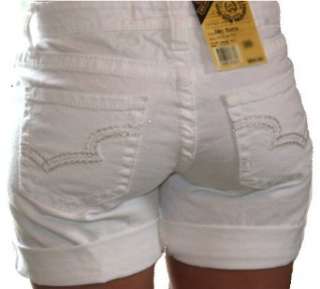   Rise Big Star Remy White Denim/Jean Cuffed Shorts White Wash: Clothing