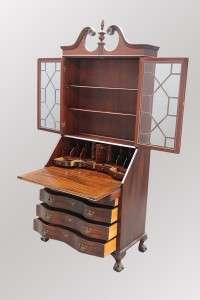 15051 Antique Mahogany Governor Winthrop Secretary Desk  