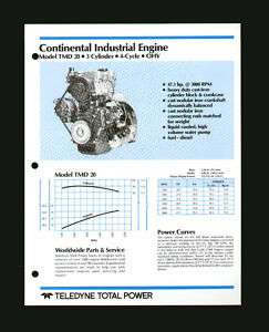 Continental TMD 20 Diesel Engine Specs Brochure 47.1 hp  