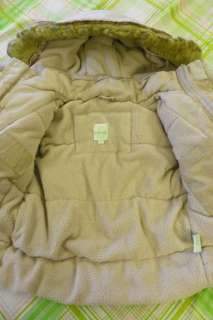 Boys Girls 2T Tan Beige Winter Coat Lined Hooded Thick  